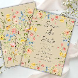 Elegante Wildblumen neutral Save The Date
