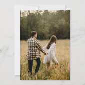 Elegante Wildblumen neutrales Beige Foto Fall Save The Date (Rückseite)