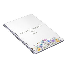 Elegante Wildblumen Notizblock