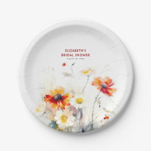 Elegante Wildblumen Pappteller