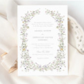 Elegante Wildblumen Pastel Blume Hochzeit Einladung