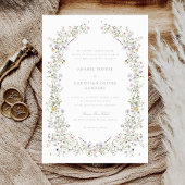 Elegante Wildblumen Pastel Blume Hochzeit Einladung