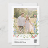 Elegante Wildblumen-QR-Code-Hochzeit Save The Date (Rückseite)