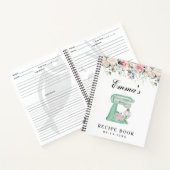 Elegante Wildblumen Rosa Aquamarines Rezept Buch (Innenseite)