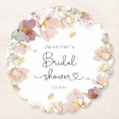 Elegante Wildblumen rosa Brautparty Untersetzer (Vorderseite)