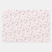 Elegante Wildblumen rosa Geschenkpapier Set (Vorderseite 2)