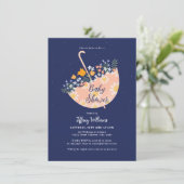 Elegante Wildblumen Rosa Schirmdusche Einladung (Stehend Vorderseite)