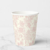 Elegante Wildblumen Rose Rosa Hochzeit Pappbecher (Rechts)