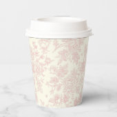 Elegante Wildblumen Rose Rosa Hochzeit Pappbecher (Rückseite)