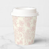 Elegante Wildblumen Rose Rosa Hochzeit Pappbecher (Rechts)