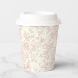 Elegante Wildblumen Rose Rosa Hochzeit Pappbecher