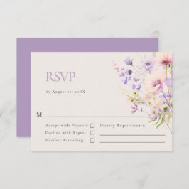 Elegante Wildblumen RSVP Karte