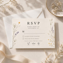 Elegante Wildblumen-RSVP-Karte