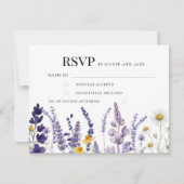 Elegante Wildblumen-Rustical-Hochzeit RSVP Karte (Vorderseite)