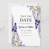 Elegante Wildblumen-Rustical-Hochzeit Save The Date (Vorderseite)