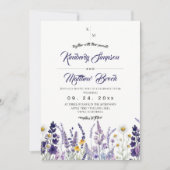 Elegante Wildblumen-Rustico-Hochzeit Einladung (Vorderseite)