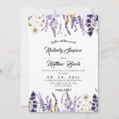 Elegante Wildblumen-Rustico-Hochzeit Einladung (Vorderseite)