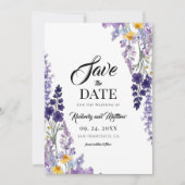 Elegante Wildblumen-Rustikal-Hochzeit Save The Date (Vorderseite)