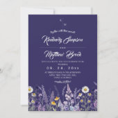 Elegante Wildblumen Rustikale Boho-Hochzeit Einladung (Vorderseite)