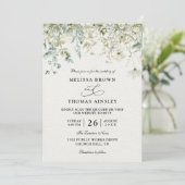 Elegante Wildblumen Rustikale Budget QR-Code Hochz Einladung (Stehend Vorderseite)