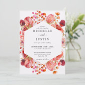 Elegante Wildblumen | Rustikale Foto-Hochzeit Einladung (Stehend Vorderseite)