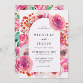 Elegante Wildblumen | Rustikale Foto-Hochzeit Einladung (Vorne/Hinten)