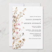 Elegante Wildblumen Rustikale Hochzeit Einladung (Vorderseite)