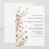 Elegante Wildblumen Rustikale Hochzeit Einladung (Vorne/Hinten)