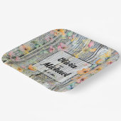 elegante Wildblumen rustikales Barnwood Pappteller (Gewinkelt)