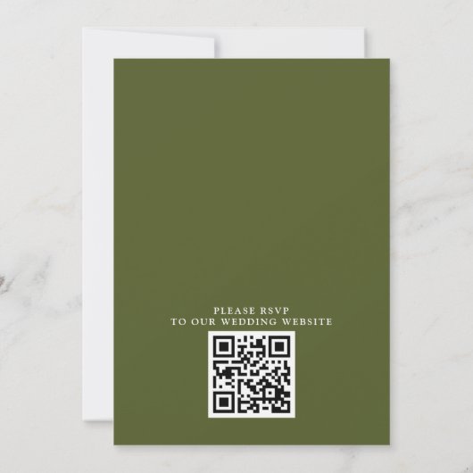 Elegante Wildblumen Rustikales Budget QR Code Hoch Einladung (Rückseite)