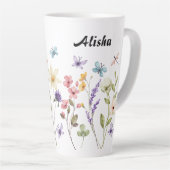 Elegante Wildblumen Schmetterlinge Milchtasse (Rechte Ecke)