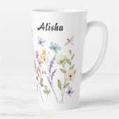 Elegante Wildblumen Schmetterlinge Milchtasse (Rechts)