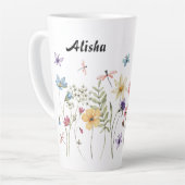 Elegante Wildblumen Schmetterlinge Milchtasse (Linke Ecke)