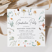 Elegante Wildblumen Square Frame Graduation Party Einladung