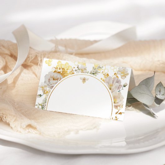 Elegante Wildblumen stolpern über Bienen Platzkarte