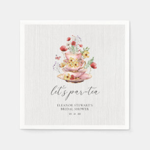 Elegante Wildblumen-Teeparty-Brautabschied-Napkins Serviette