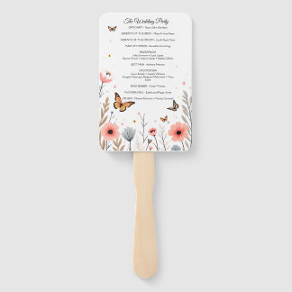 Elegante Wildblumen und Schmetterlinge Hochzeit Fächer