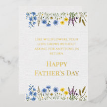 Elegante Wildblumen-Vatertag-Dad-Folie-Feiertag