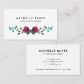 Elegante Wildblumen Visitenkarte (Vorne/Hinten)