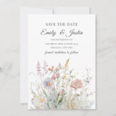 Elegante Wildblumen Wasserfarbe Save the Date Einladung (Vorderseite)