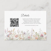 Elegante Wildblumen Wasserfarben QR-Codedetails Begleitkarte (Vorderseite)