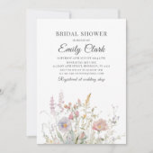 Elegante Wildblumen Wasserfarbenes Brautparty Einladung (Vorderseite)