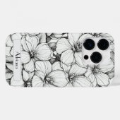 Elegante Wildblumen, weiß und schwarz Case Mate (Rückseite (Horizontal))
