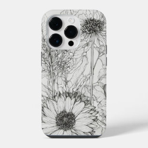 Elegante Wildblumen, weiß und schwarz Case Mate iPhone 14 Pro Hülle
