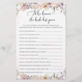 Elegante Wildblumen Wer das beste Brautspiel kennt (Vorderseite)