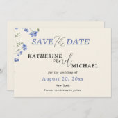 Elegante Wildblumen Wiese Hochzeit Save The Date (Vorne/Hinten)