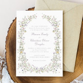 Elegante Wildblumen Wreath Blush Pink Wedding Einladung