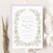 Elegante Wildblumen Wreath Blush Pink Wedding Einladung