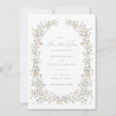 Elegante Wildblumen Wreath Blush Save the Date Einladung (Vorderseite)