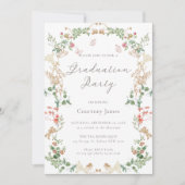 Elegante Wildblumengarten-Abschlussfeier Einladung (Vorderseite)